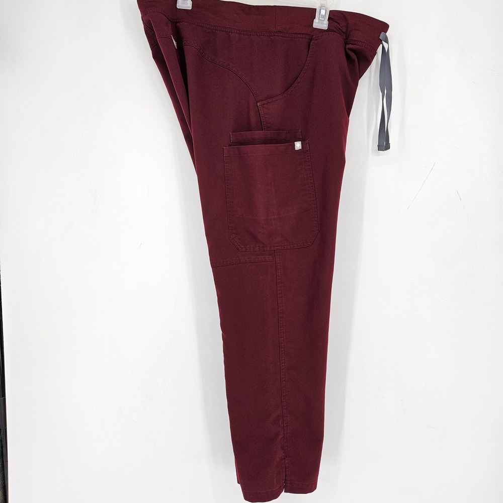 Figs Scrub Pants Womens Extra Large Petite Kade Cargo Pockets Medical Burgundy - Picture 5 of 9